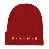 YHWH Embroidered Knit Beanie EternalChristianTees Red